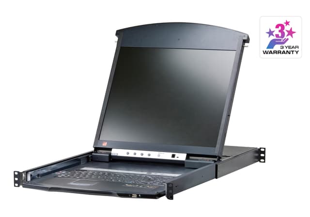 1-Local/Remote Shared Access 8-Port Multi-Interface Cat 5 Dual Rail LCD KVM over IP switch