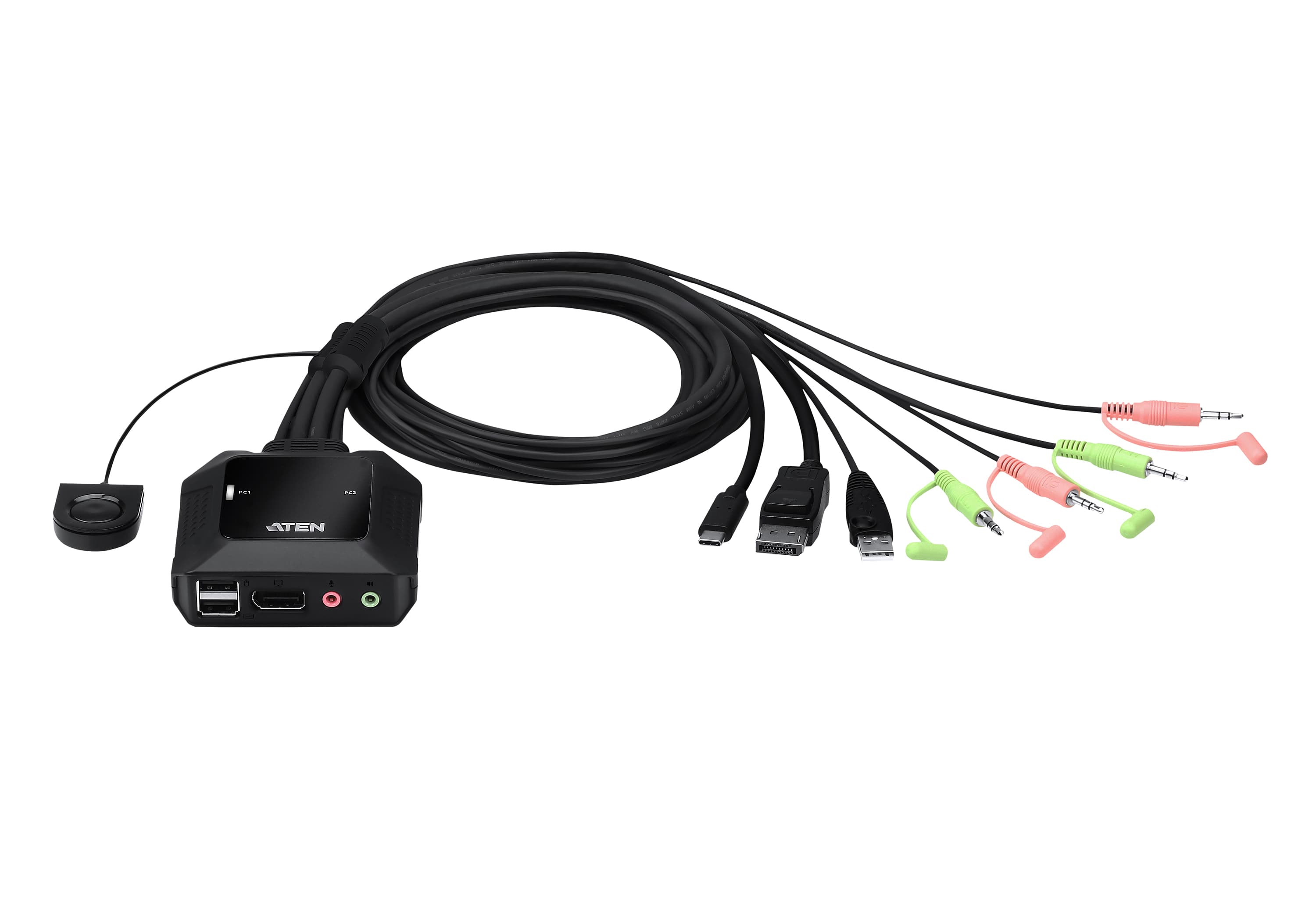 2-Port USB-C DisplayPort Hybrid Cable KVM Switch — изглед 3