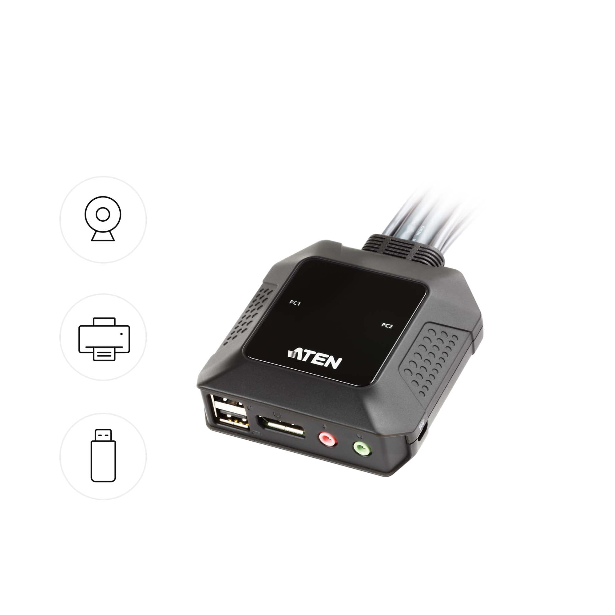 2-Port USB DisplayPort Cable KVM Switch with Remote Port Selector — изглед 8