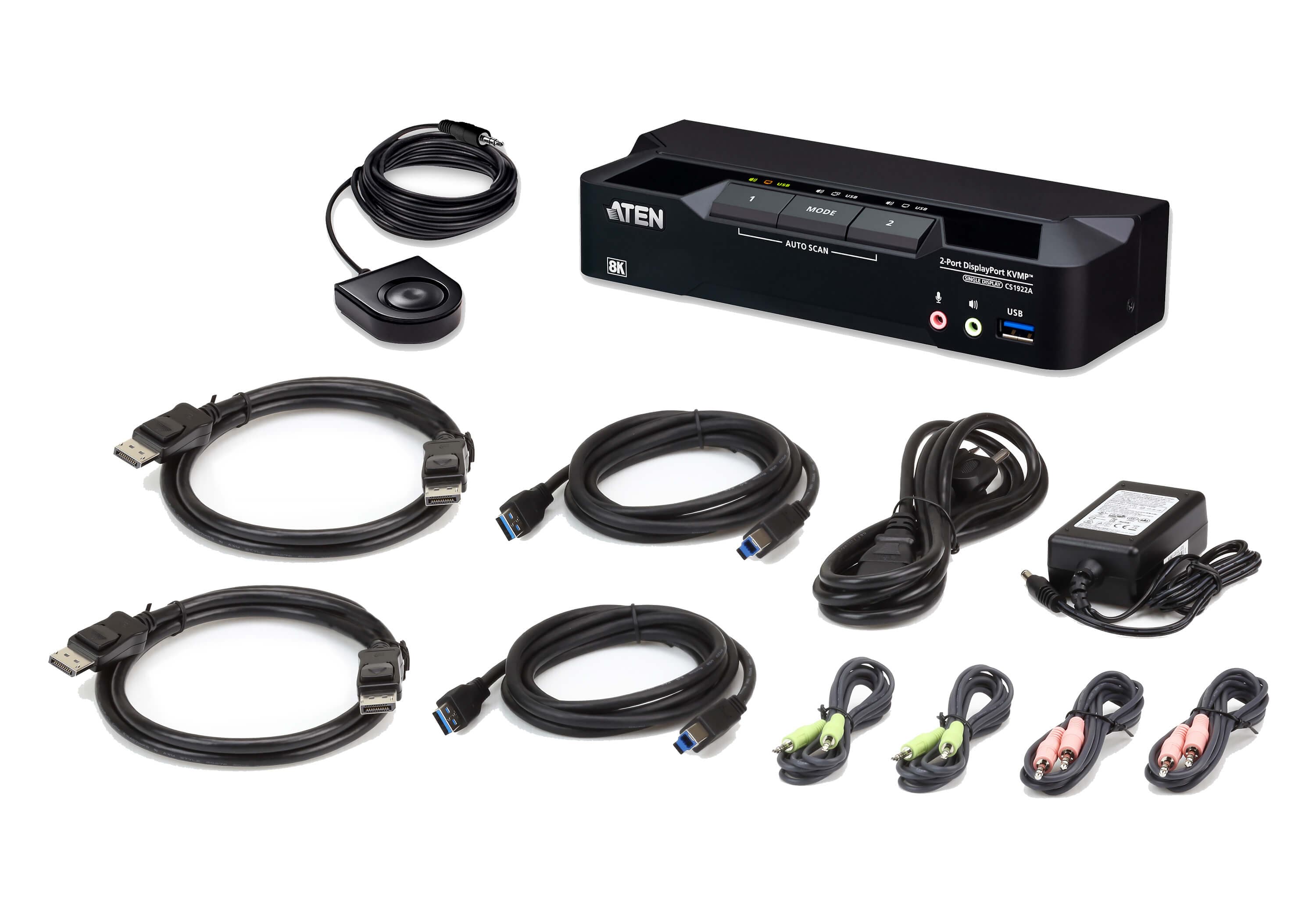 2-Port USB 3.0 8K DisplayPort KVMP™ Switch (Cables included) — изглед 4