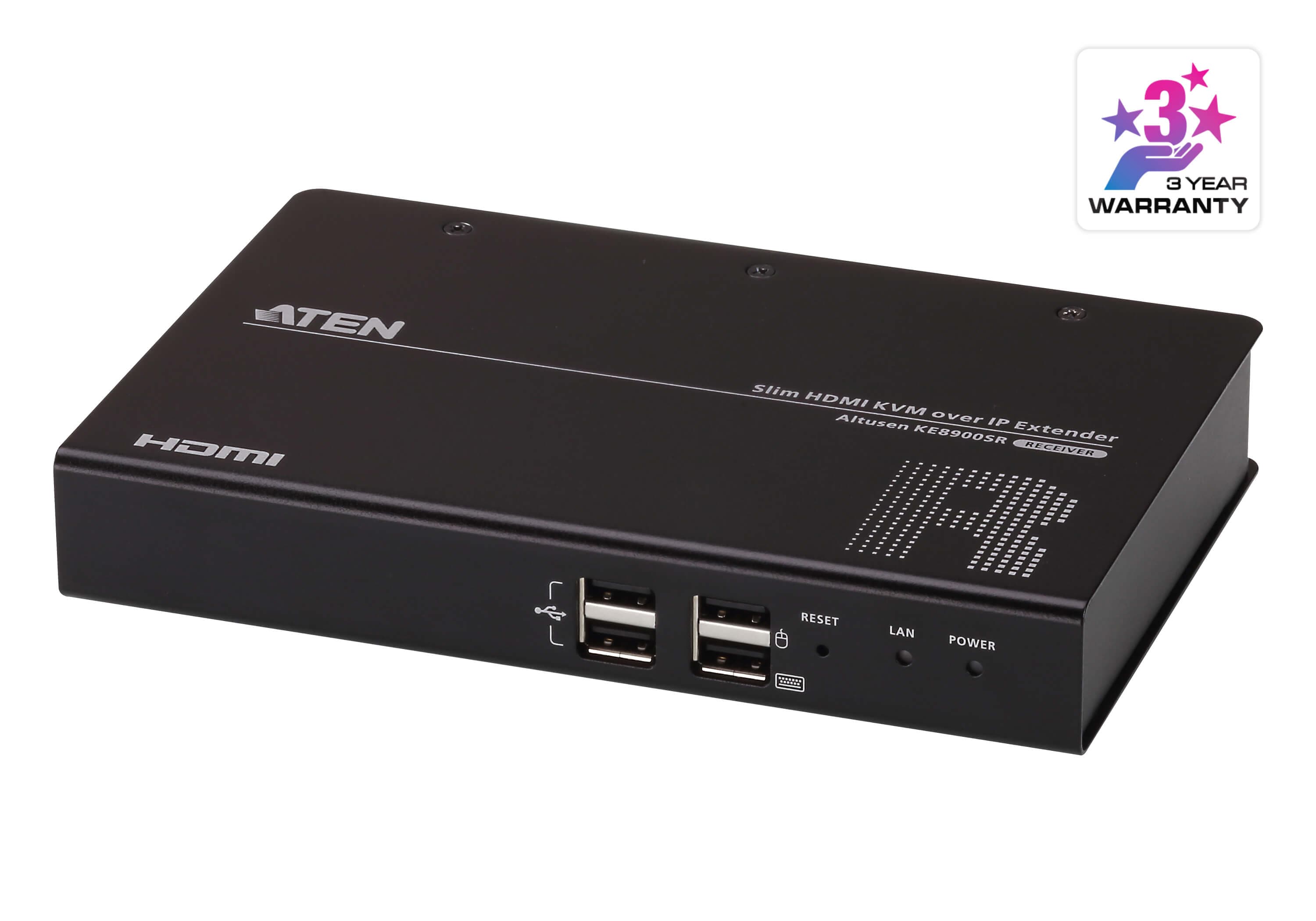 Slim HDMI Single Display KVM over IP Receiver — изглед 3
