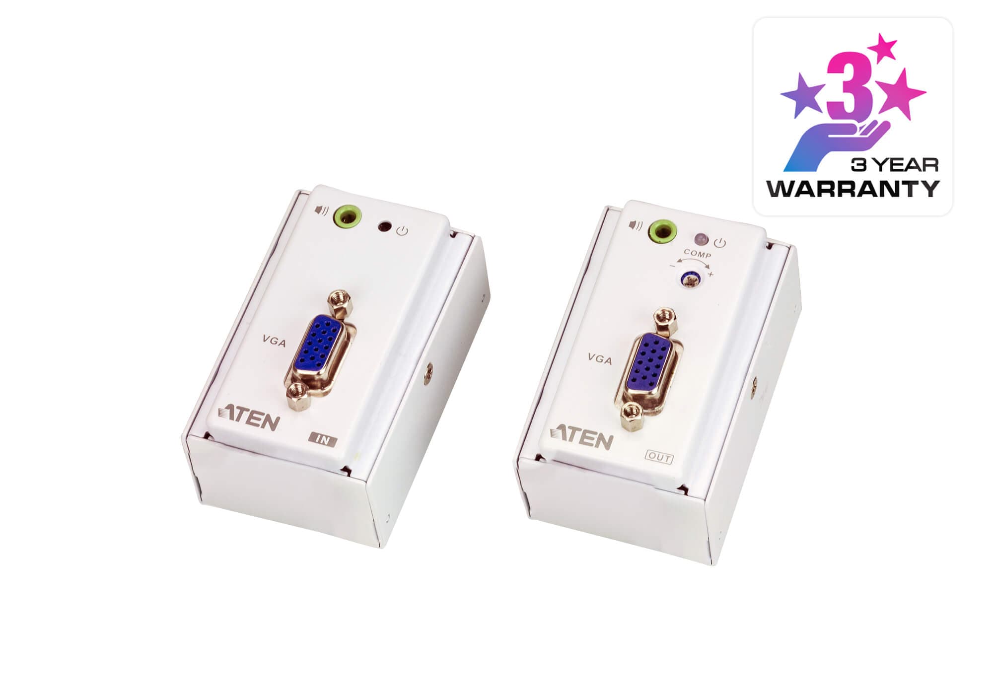 VGA/Audio Cat 5 Extender with MK Wall Plate (1280 x 1024 @150 m) — изглед 3
