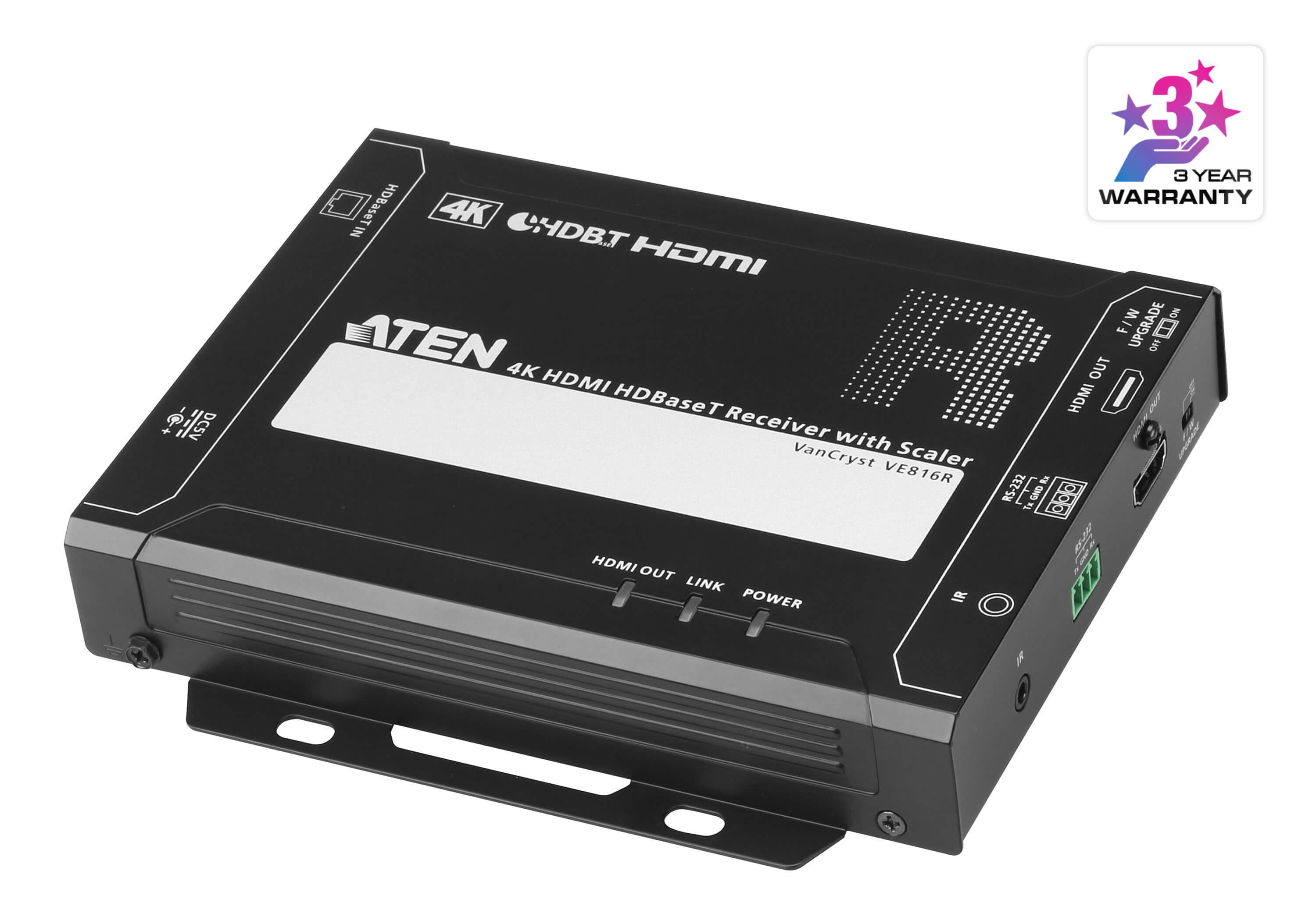 4K HDMI HDBaseT Receiver with Scaler (4K@100m) (HDBaseT Class A) — изглед 3