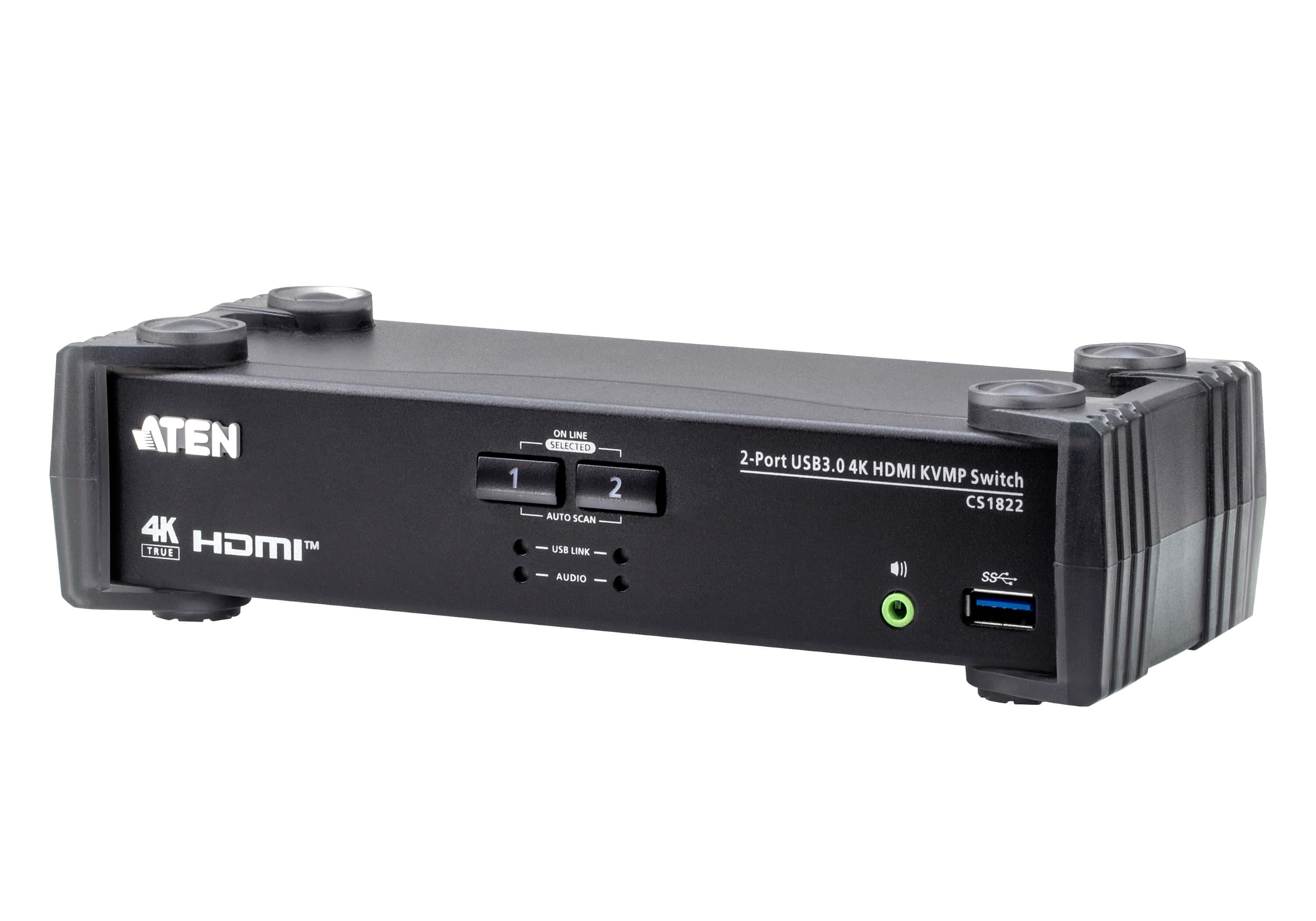 2-Port USB 3.0 4K HDMI KVMP™ Switch with Audio Mixer Mode — изглед 3