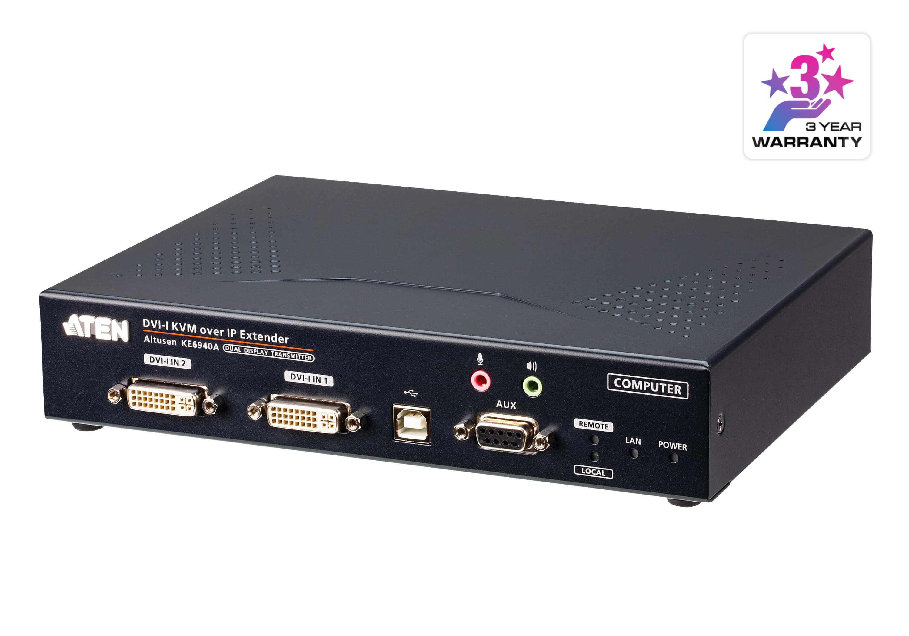 DVI-I Dual Display KVM over IP Transmitter — изглед 3