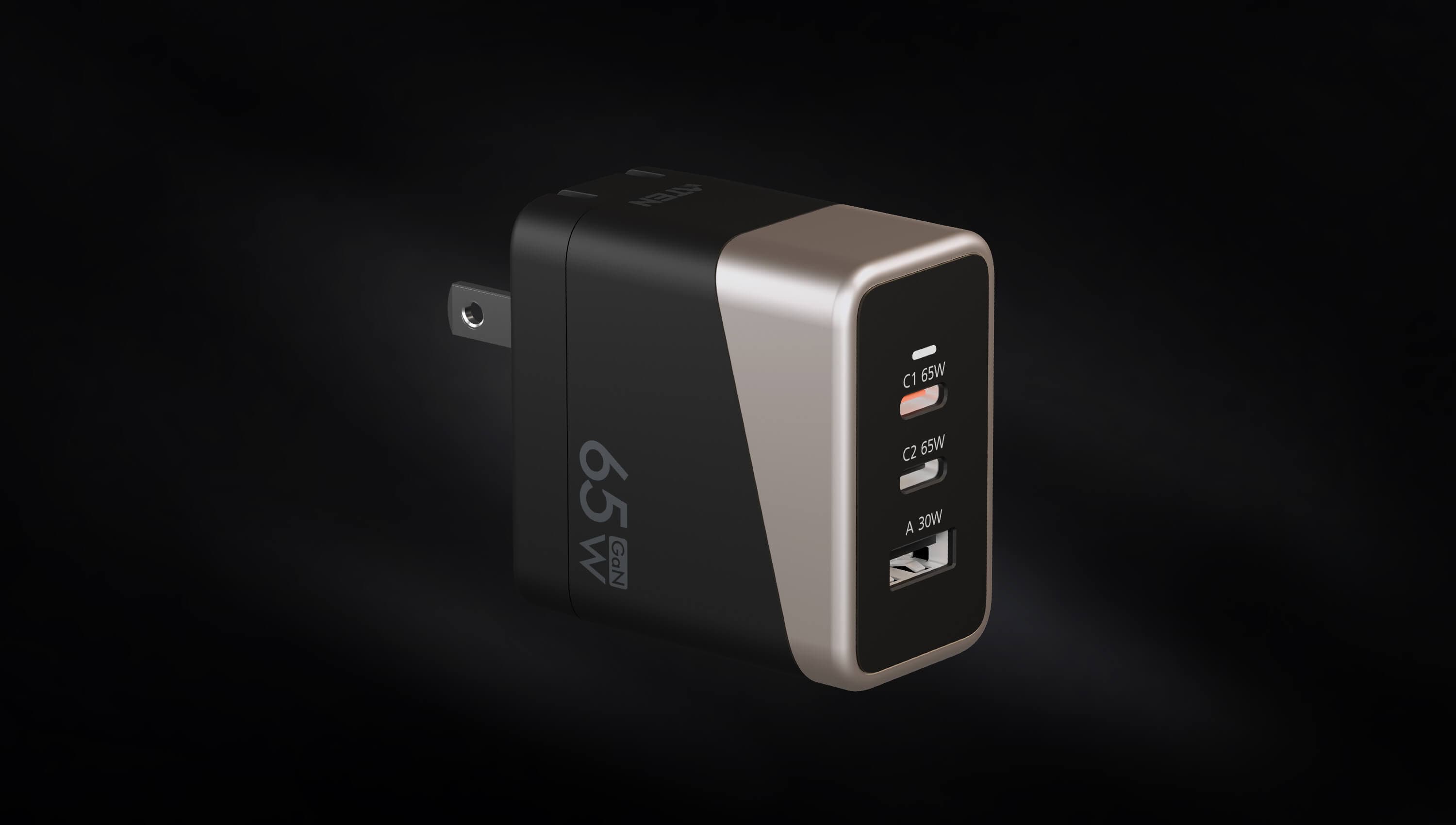65W 3-Port GaN Charger