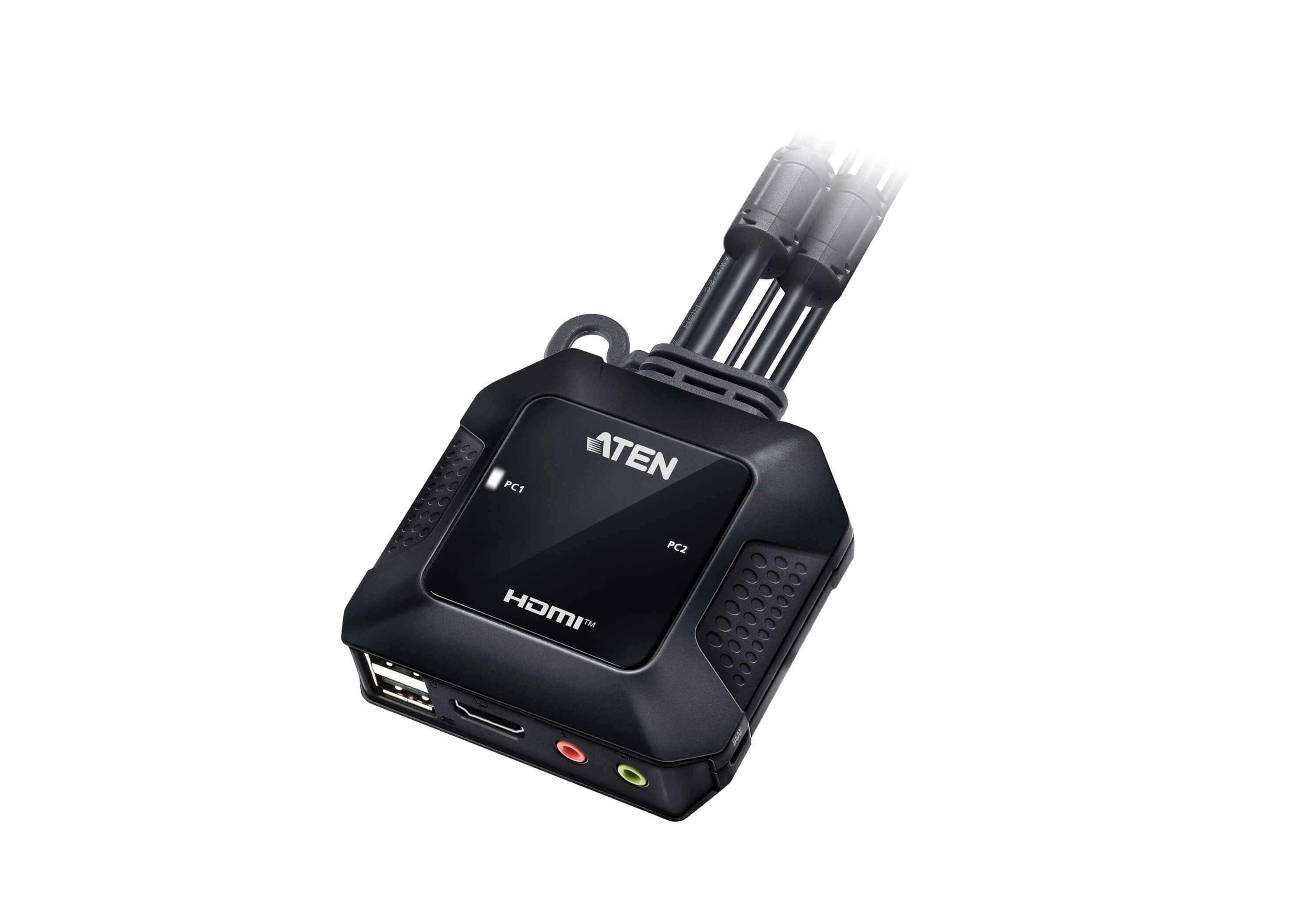 2-Port USB 4K HDMI Cable KVM Switch with Remote Port Selector — изглед 2