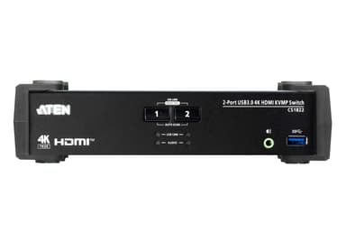 2-Port USB 3.0 4K HDMI KVMP™ Switch with Audio Mixer Mode
