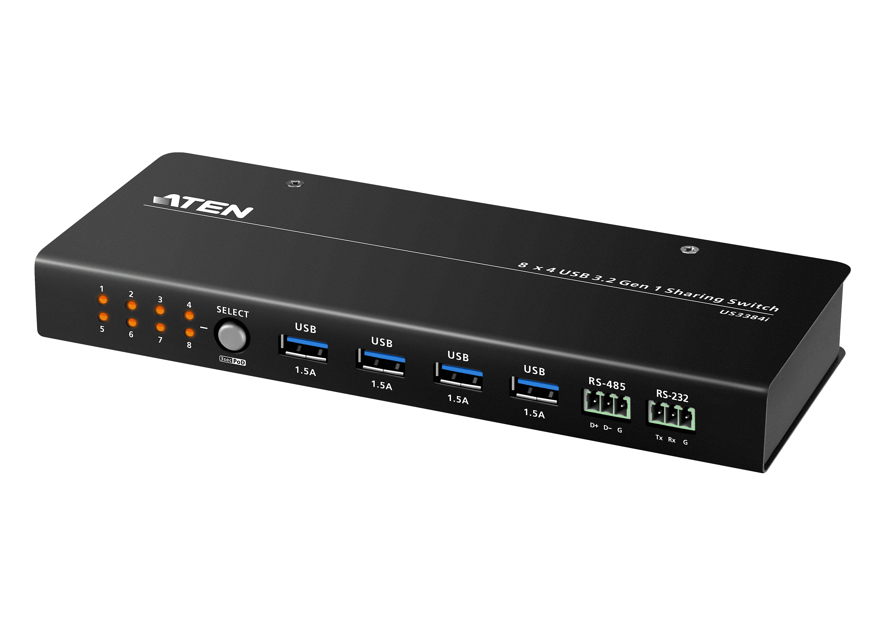 8 x 4 USB 3.2 Gen 1 Industrial Sharing Switch — изглед 3