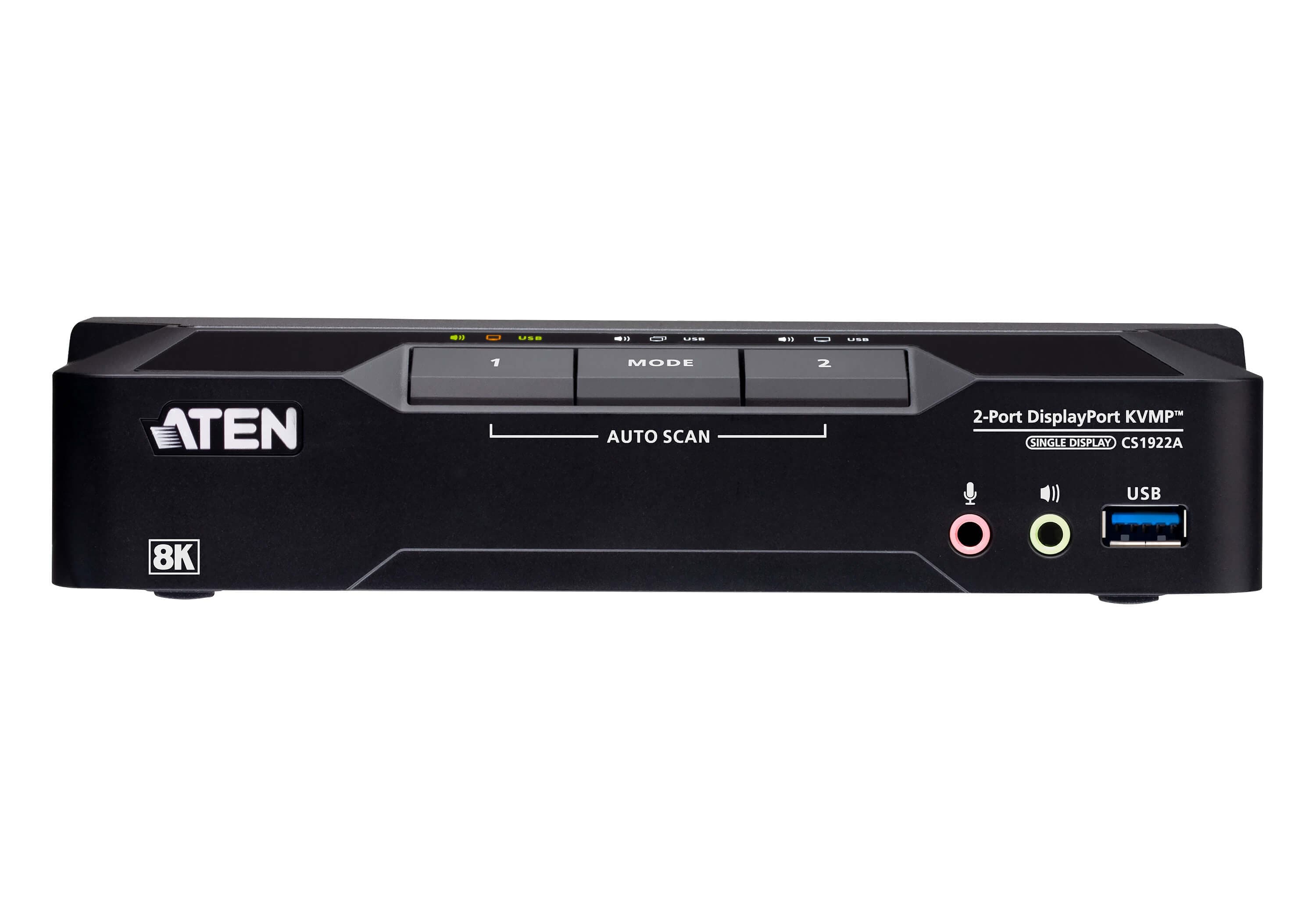 2-Port USB 3.0 8K DisplayPort KVMP™ Switch (Cables included)