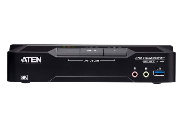 2-Port USB 3.0 8K DisplayPort KVMP™ Switch (Cables included)
