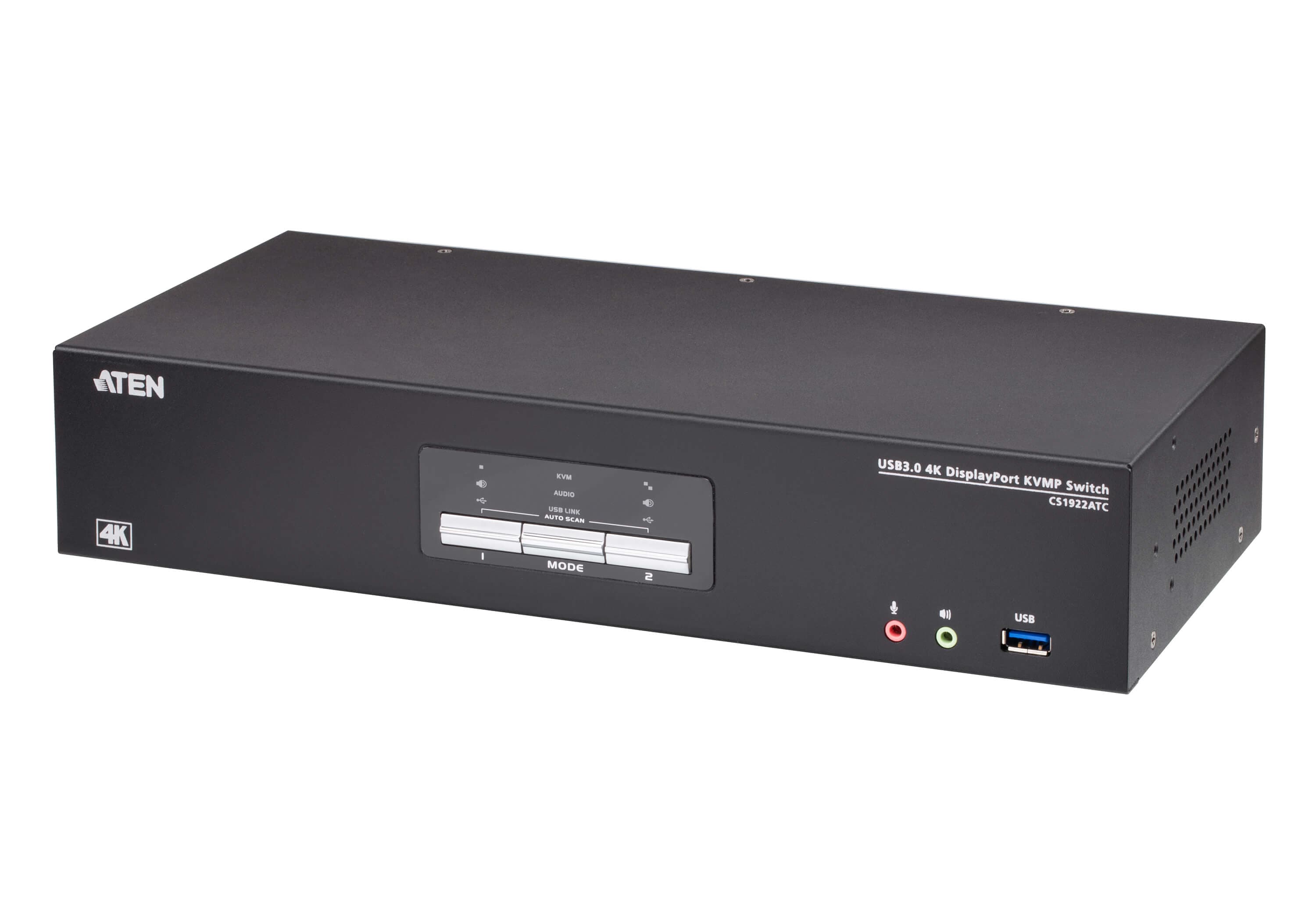 2-Port USB 3.0 4K DisplayPort KVMP™ Switch for ATC — изглед 3