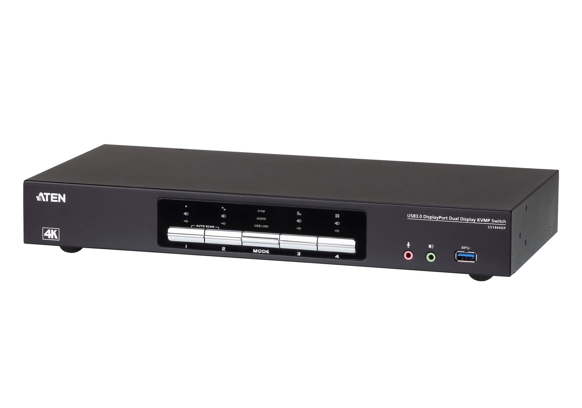 4-Port USB 3.0 4K DisplayPort Dual Display KVMP™ Switch — изглед 3
