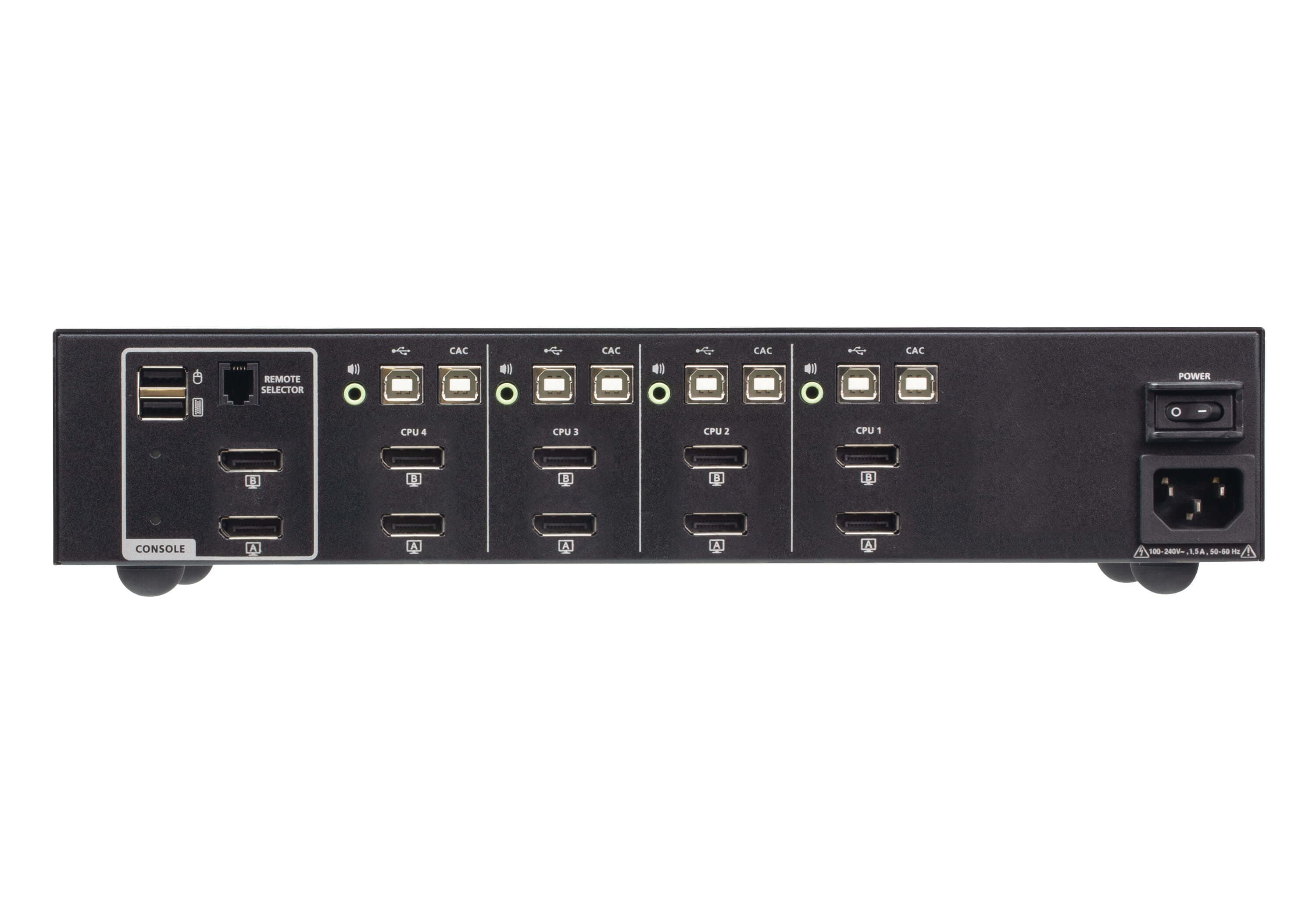 4-Port USB DisplayPort Dual Display Secure KVM Switch with CAC (PSD PP v4.0 Compliant)