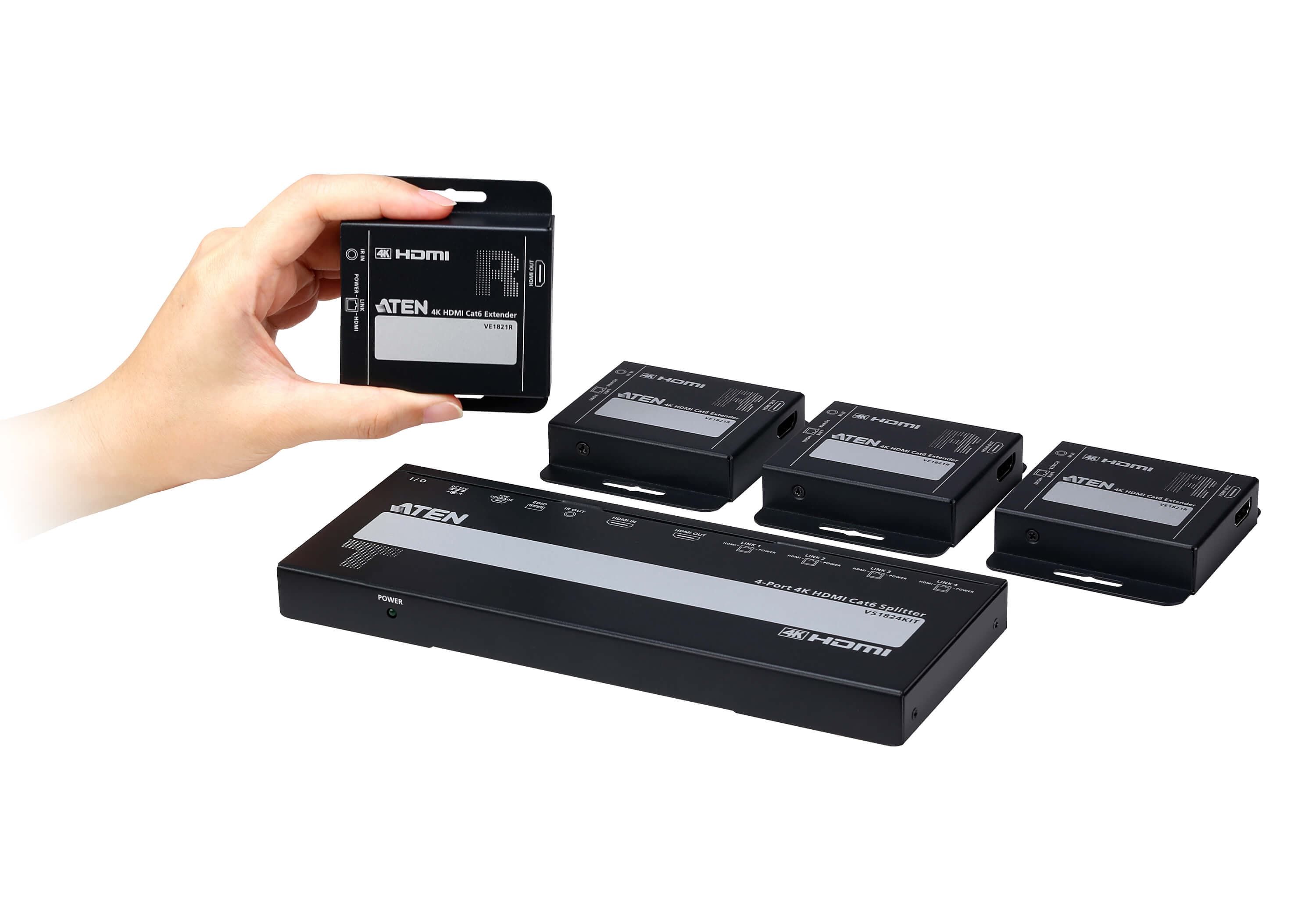 4-Port 4K HDMI Cat 6 Splitter with Receivers — изглед 7