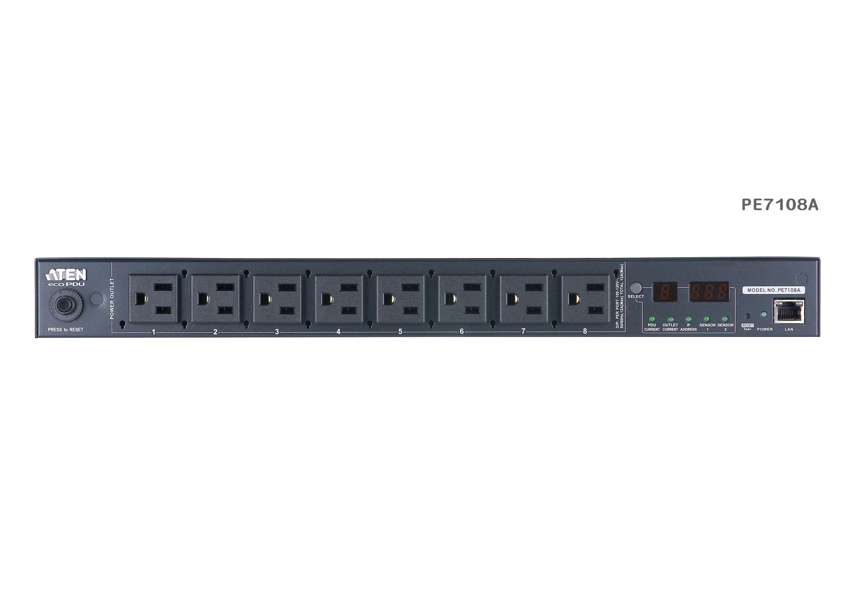 15A/10A 8-Outlet 1U Outlet-Metered eco PDU — изглед 7