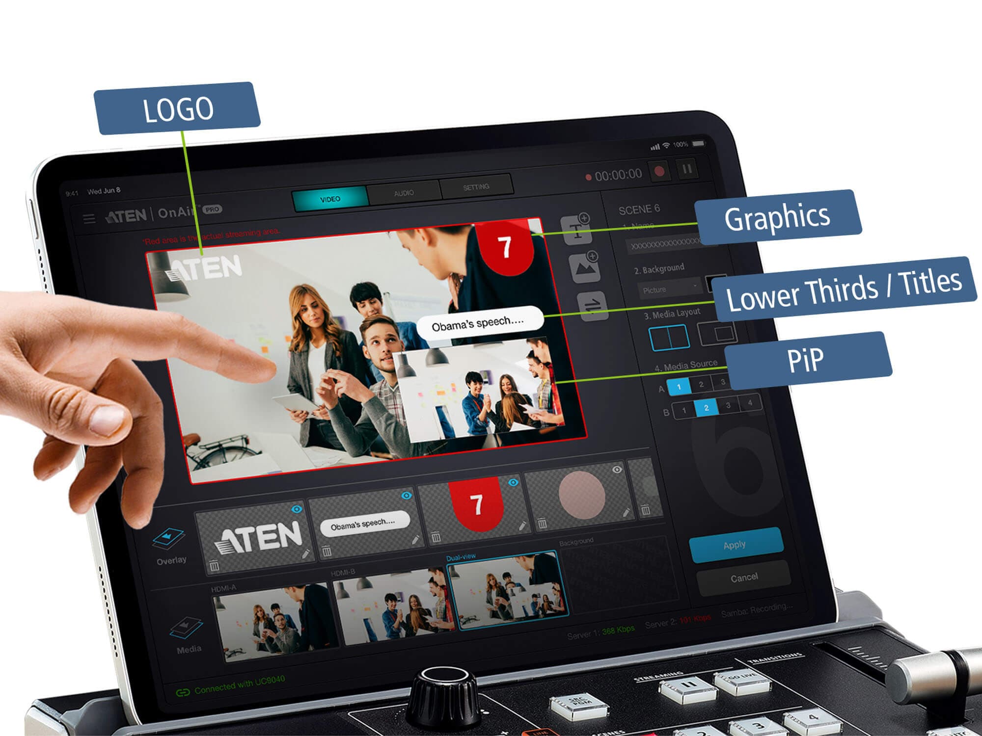 StreamLIVE™ PRO All-in-one Multi-channel AV Mixer — изглед 7