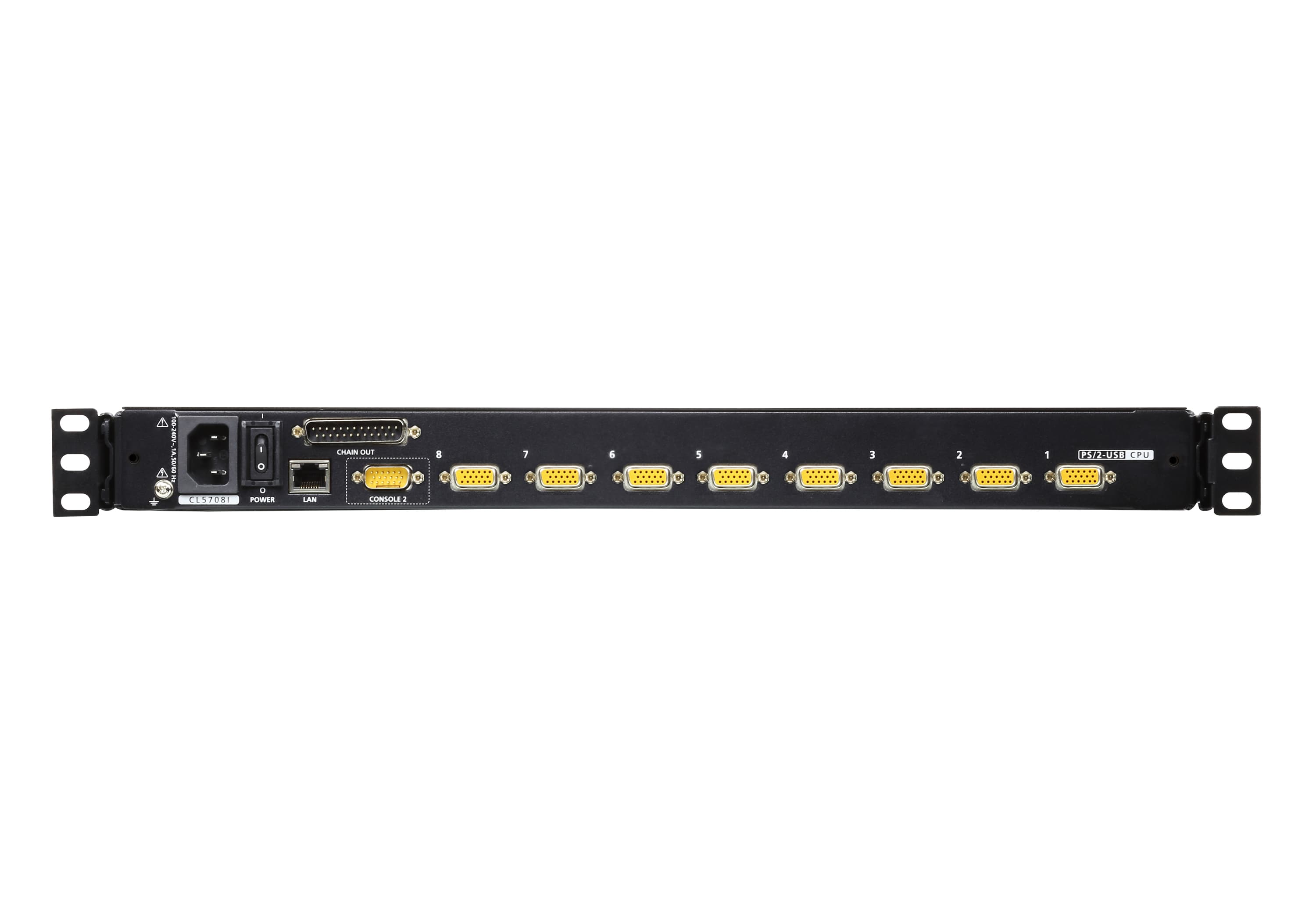 1-Local/Remote Shared Access 8-Port PS/2-USB VGA Single Rail LCD KVM over IP switch — изглед 2