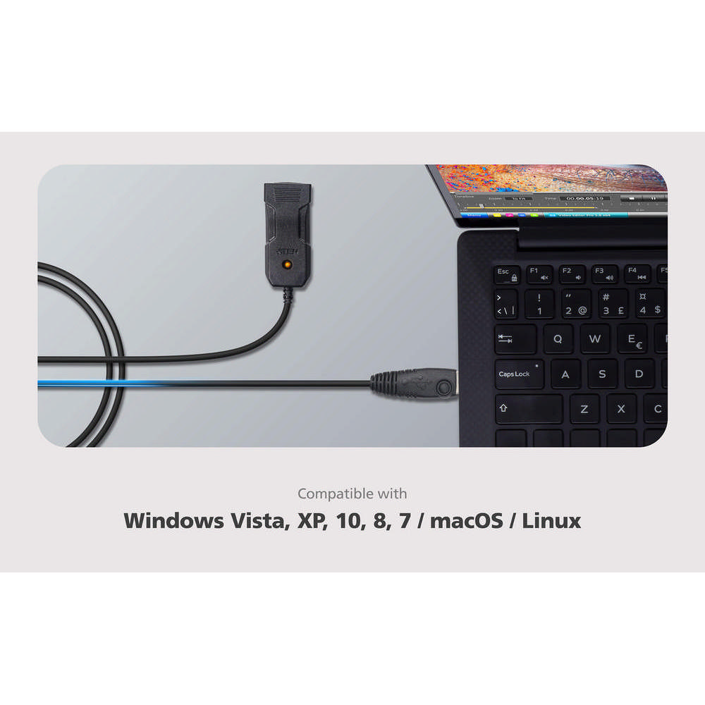 ATEN UC232BF :: USB към RJ-45 (RS-232) конзолен адаптер, FTDI чипсет, 1.2 м - Image 4