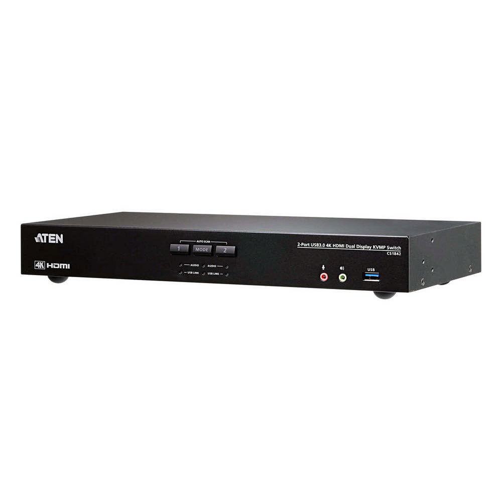 ATEN CS1842 :: 2-портов Dual Display KVMP™ превключвател, USB 3.0, 4K, HDMI